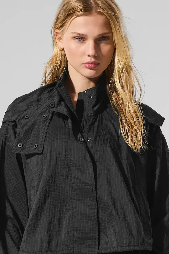 Chaqueta corta con cremallera completa Game Time - Negro