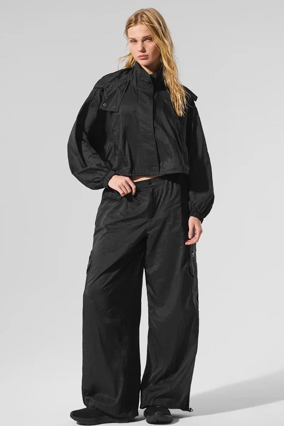 Chaqueta corta con cremallera completa Game Time - Negro