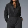 Chaqueta corta con microplisado - Negro