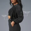 Chaqueta corta con microplisado - Negro
