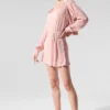 Chaqueta corta con microplisado - Rosa cuarzo