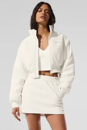 Chaqueta corta de forro polar «Wintry Mix» — Marfil