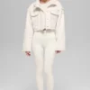 Chaqueta corta de imitación de piel de oveja «Snowfall» - Marfil