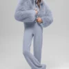 Chaqueta corta de piel sintética opulenta - Escarcha invernal