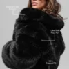 Chaqueta corta de piel sintética opulenta - Negro
