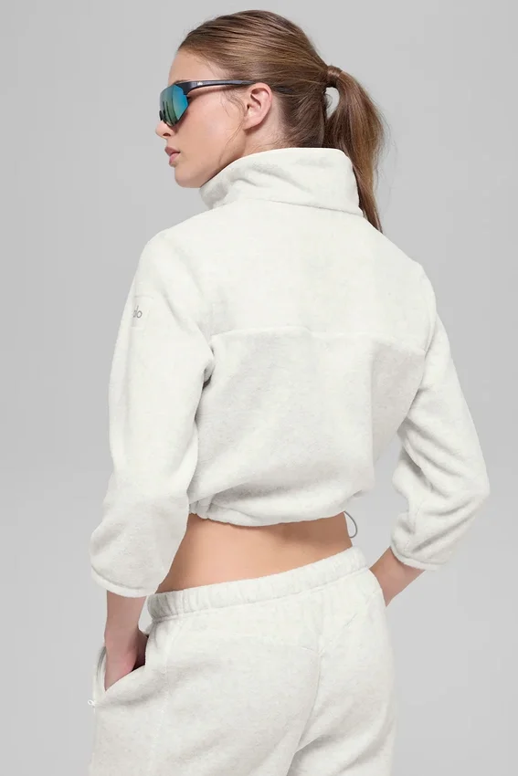 Chaqueta corta de polar Retreat - Blanco gris jaspeado