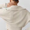 Chaqueta corta de punto Scholar con cremallera completa - Avena jaspeada