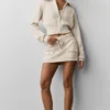 Chaqueta corta de punto Scholar con cremallera completa - Avena jaspeada
