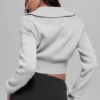 Chaqueta corta de punto Scholar con cremallera completa - Gris jaspeado deportivo