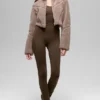 Chaqueta corta de sherpa con corte lateral - Chai Latte