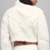 Chaqueta corta de sherpa con corte lateral - Marfil