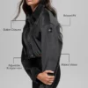 Chaqueta corta Mountain Side de terciopelo acanalado - Negro
