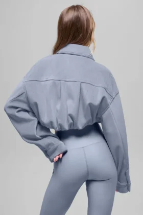 Chaqueta corta Mountain Side de terciopelo acanalado — Winter Frost