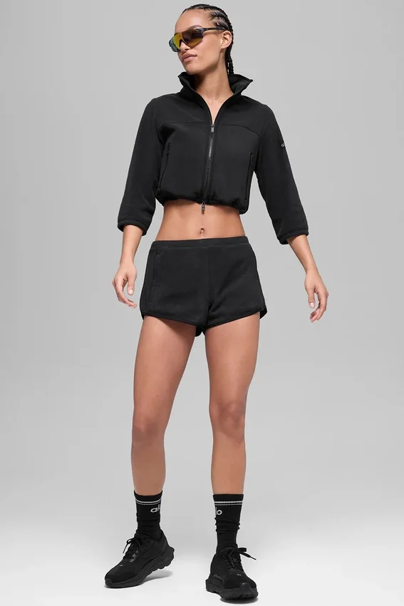 Chaqueta corta «Retreat» de forro polar - Negro