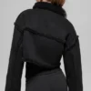 Chaqueta corta «Snowfall» de imitación de piel de oveja - Negro