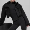 Chaqueta corta «Snowfall» de imitación de piel de oveja - Negro