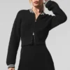 Chaqueta de punto con cremallera completa Tennis Club Jersé - Negro/Marfil