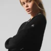 Chaqueta de punto con cremallera completa Tennis Club Jersé - Negro/Marfil