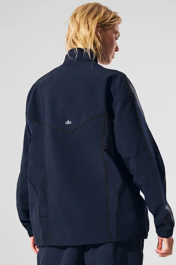 Chaqueta deportiva Origin con cremallera completa - Azul marino/Negro