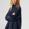Chaqueta deportiva Origin con cremallera completa - Azul marino/Negro