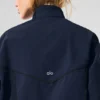 Chaqueta deportiva Origin con cremallera completa - Azul marino/Negro