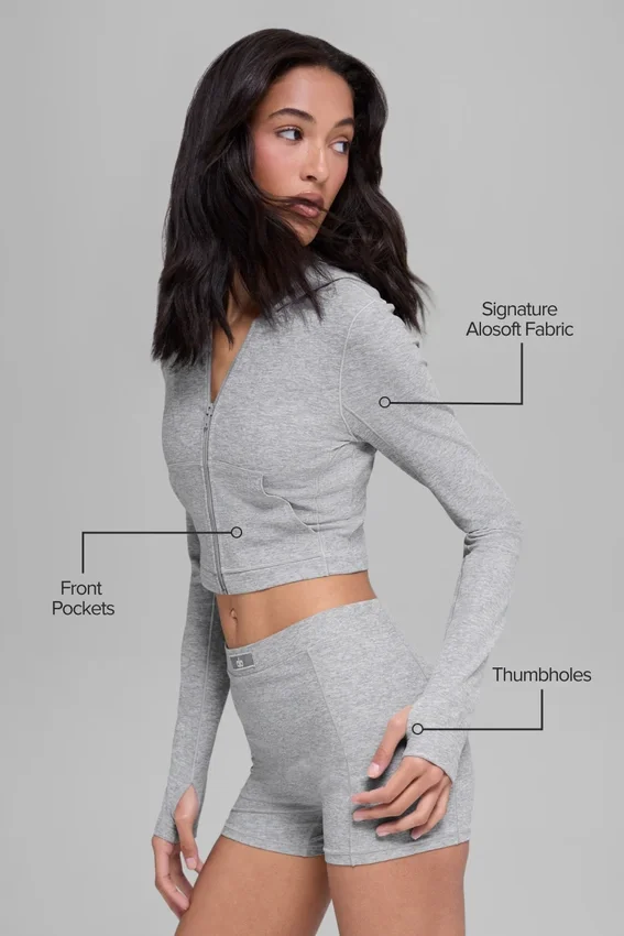 Chaqueta entallada Alosoft Sincere — Gris jaspeado deportivo