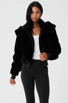 Chaqueta Foxy de piel sintética - Negro