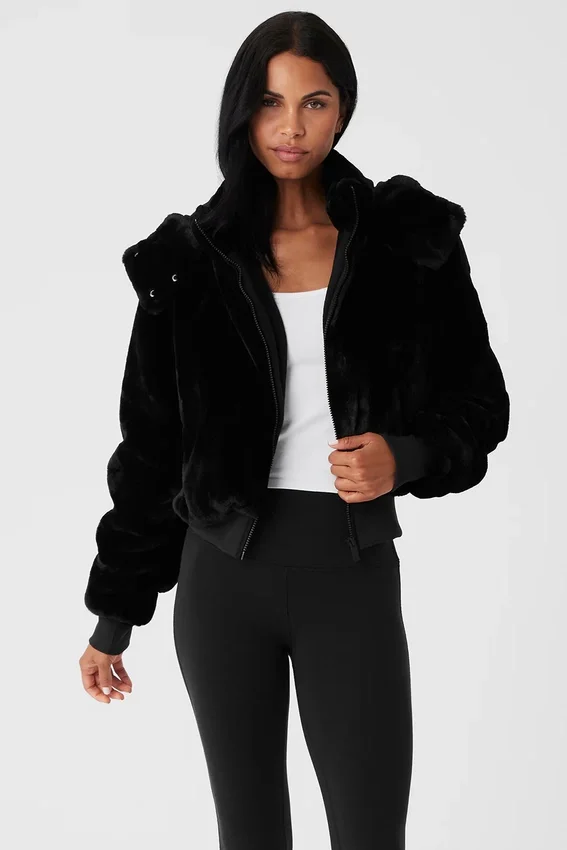 Chaqueta Foxy de piel sintética - Negro