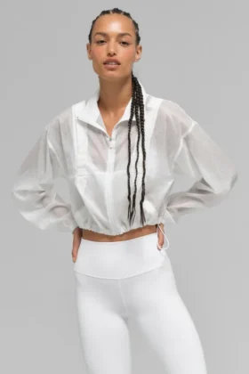 Chaqueta Game Time con cremallera completa - Blanca