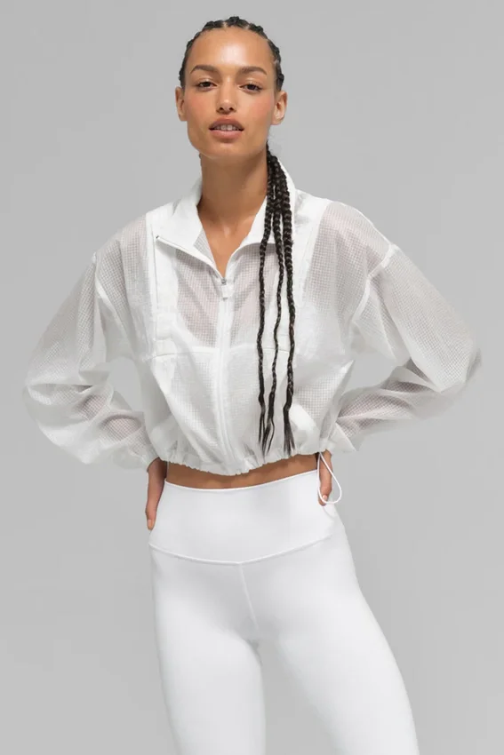 Chaqueta Game Time con cremallera completa - Blanca