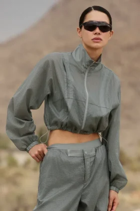 Chaqueta Game Time con cremallera completa - Gris lunar