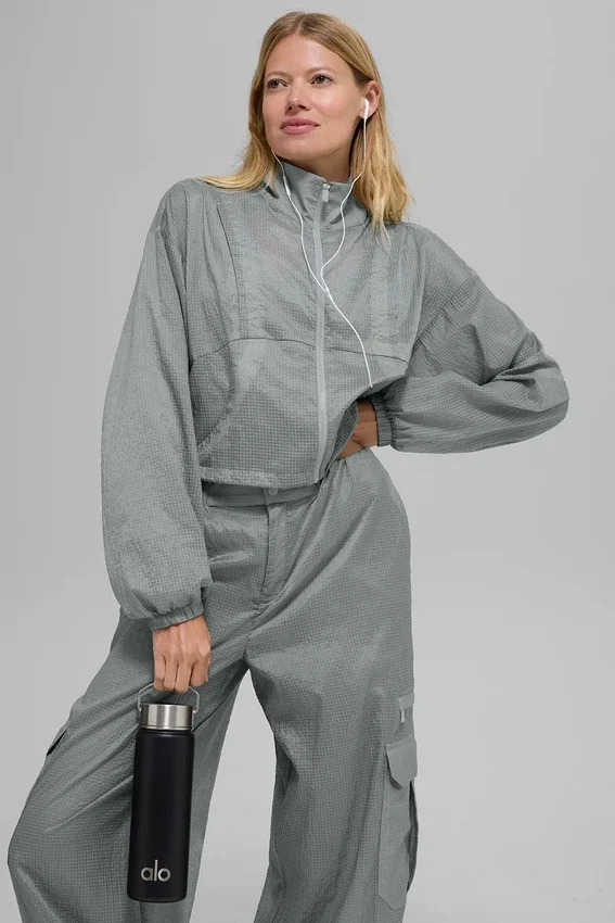 Chaqueta Game Time con cremallera completa - Gris lunar