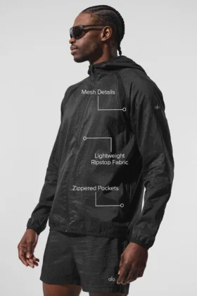 Chaqueta Game Time Ripstop – Negro