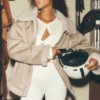 Chaqueta Grand de imitación de piel de oveja - Beige bosque