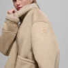 Chaqueta Grand de imitación de piel de oveja - Beige bosque