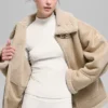 Chaqueta Grand de imitación de piel de oveja - Beige bosque