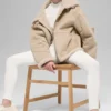 Chaqueta Grand de imitación de piel de oveja - Beige bosque