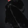 Chaqueta llamativa de peluche lujoso - Negro