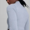 Chaqueta sin costuras de canalé bicolor - Gris escarchado invernal