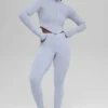 Chaqueta sin costuras de canalé bicolor - Gris escarchado invernal