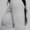 Chaqueta sin costuras de dos tonos con tejido acanalado - Gris brumoso claro jaspeado