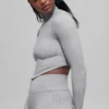 Chaqueta sin costuras de dos tonos con tejido acanalado - Gris brumoso claro jaspeado