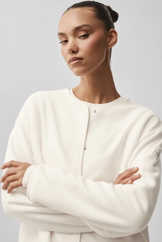 Chaqueta Take Note de forro polar - Marfil