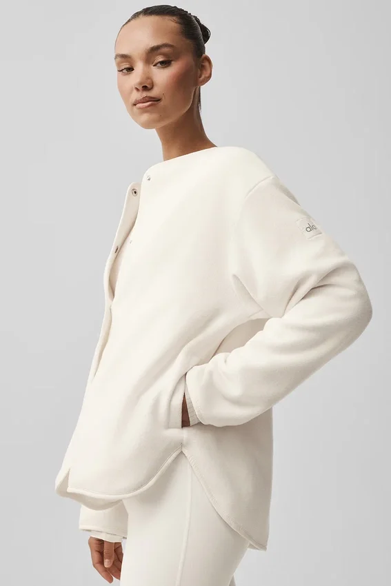 Chaqueta Take Note de forro polar - Marfil