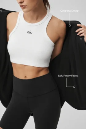Chaqueta Take Note de forro polar – Negro