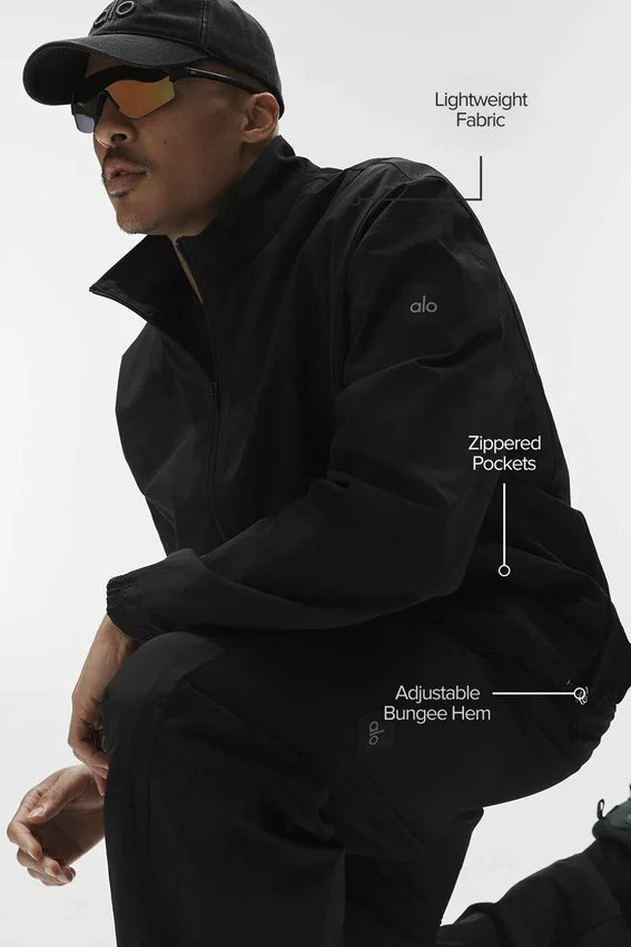 Chaqueta Takeaway Track con cremallera completa - Negro