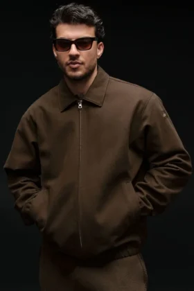Chaqueta tipo «coaches» de lona de algodón - Espresso