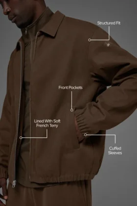 Chaqueta tipo «coaches» de lona de algodón – Espresso