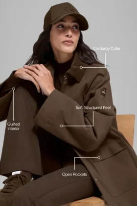 Chaqueta tipo granero de sarga – Espresso