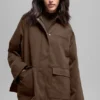 Chaqueta tipo granero de sarga - Espresso